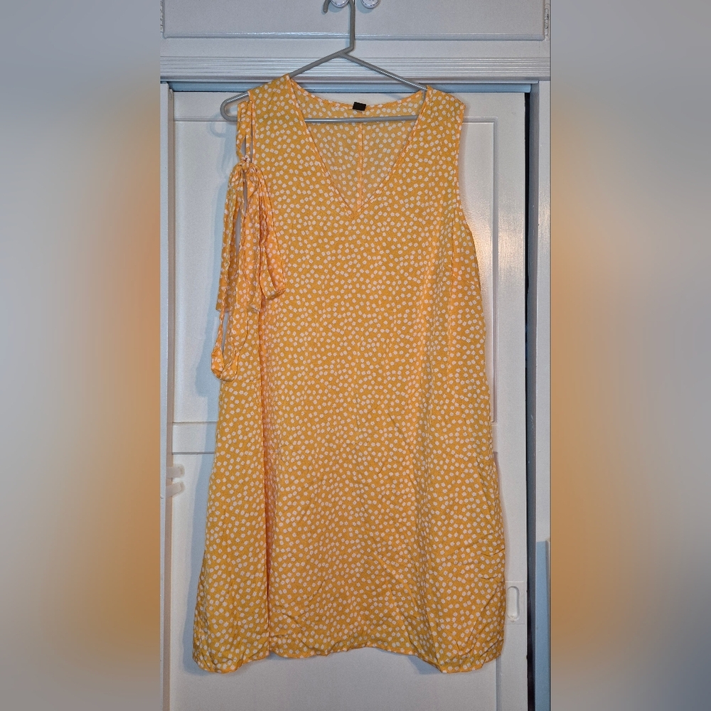 Floral Tank Dress, Shein, 20 (4XL), Yellow